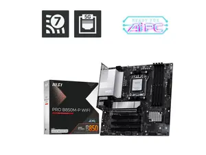 MSI PRO B850M-P WIFI AM5 AMD B850 support PCIe 5.0 SATA 6Gb/s Displayport1.4 HDMI Wi-Fi 7 5G LAN, Bluetooth 5.4,Micro ATX ,AMD Motherboards