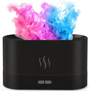 Fire Humidifier & Aroma Diffuser with 7-Color LED Flame Effect, Remote Colorful Fireplace Air Purifier Diffuser Fragrance Diffuser Mini Air Aroma Humidifier
