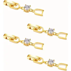 Necklace Bracelet Extender for Women, 4 count Cubic Zirconia Foldover Extension  Clasps for  Making