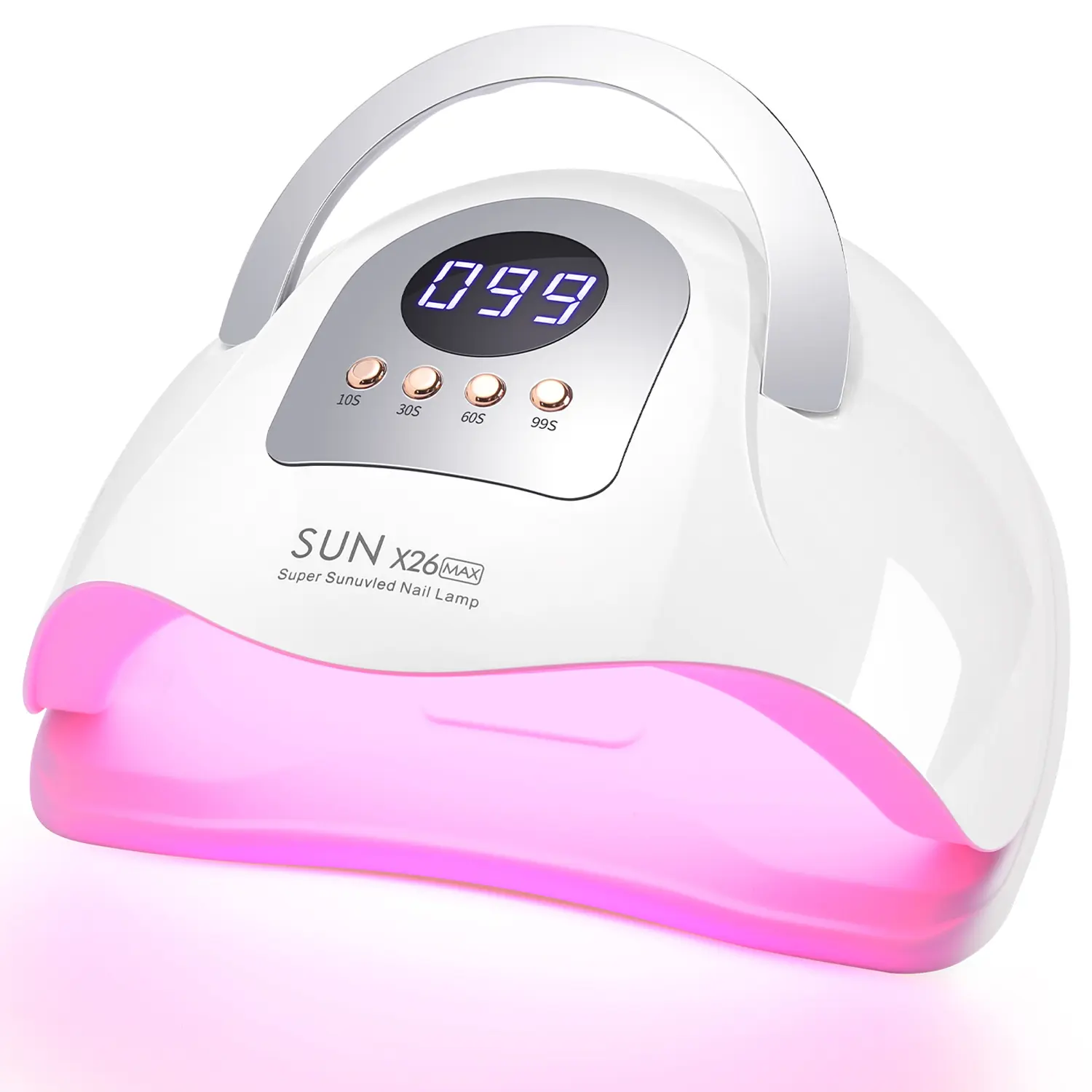 380W SUN X26 Max UV Nail Lamp 81 Dual LED Beads Portable Gel Nail Dryer with 4 Timer Auto Sensor Removable Base for Salon Home Manicure Pedicure