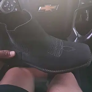 Men's Western Cowboy Boots Square-Toe Chelsea Ankle Boots Work Boots Casual Vintage Fashionable Classic Comfortable Versatile Available in Khaki and Black Outdoor Casual Closed-Toe Style