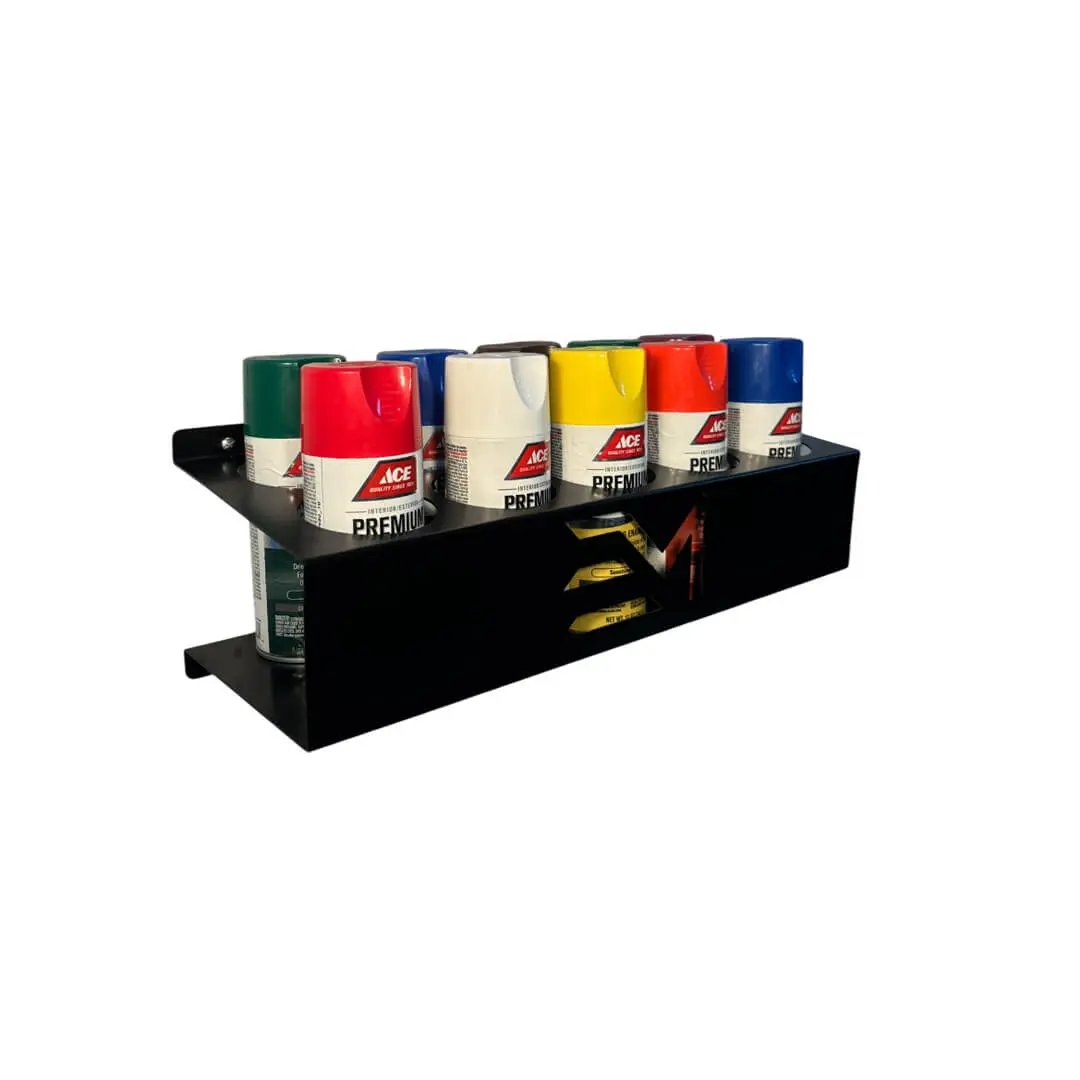 Spray Can Shelf - Durable Black Storage Rack for Easy Access - Organize Your Spray Cans with Ease - Perfect for Garage & Workshop Securely Steel