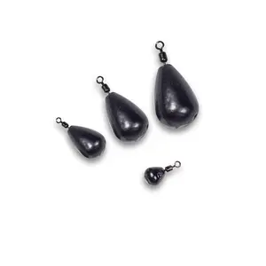 Teardrop Drop Shot with Swivel Black 10 Pack