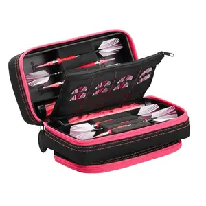 Casemaster Plazma Pro Dart Case Black with Pink Trim and Phone Pocket