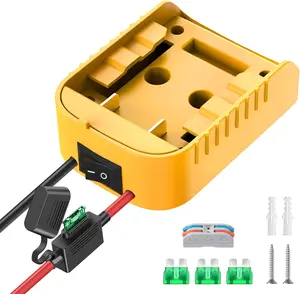 Power Wheels Adapter for Dewalt 20V Battery Adapter Power Wheels Battery Conversion Kit with Switch, Fuse & Wire Terminals, 12AWG Wire, Power Connector for DIY Ride Truck, RC Car Toys and RoboticsQuesear