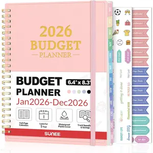 2026 Monthly Budget Planner JAN 2026 - DEC 2026 A5 Size Expense Tracker Notebook Bill Organizer & Finance Planner Book to Manage Your Finances Pink
