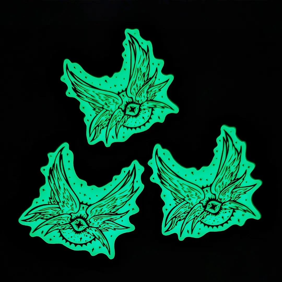 Glow in the Dark Angel Full Moon Sticker by Kayla Ballesteros