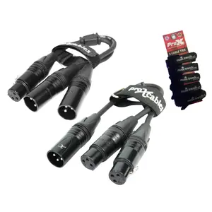 Pro X Y Cable Bundle 1 3PM to 2 3PF &amp; 1 3PF to 2 3PM (XLR)