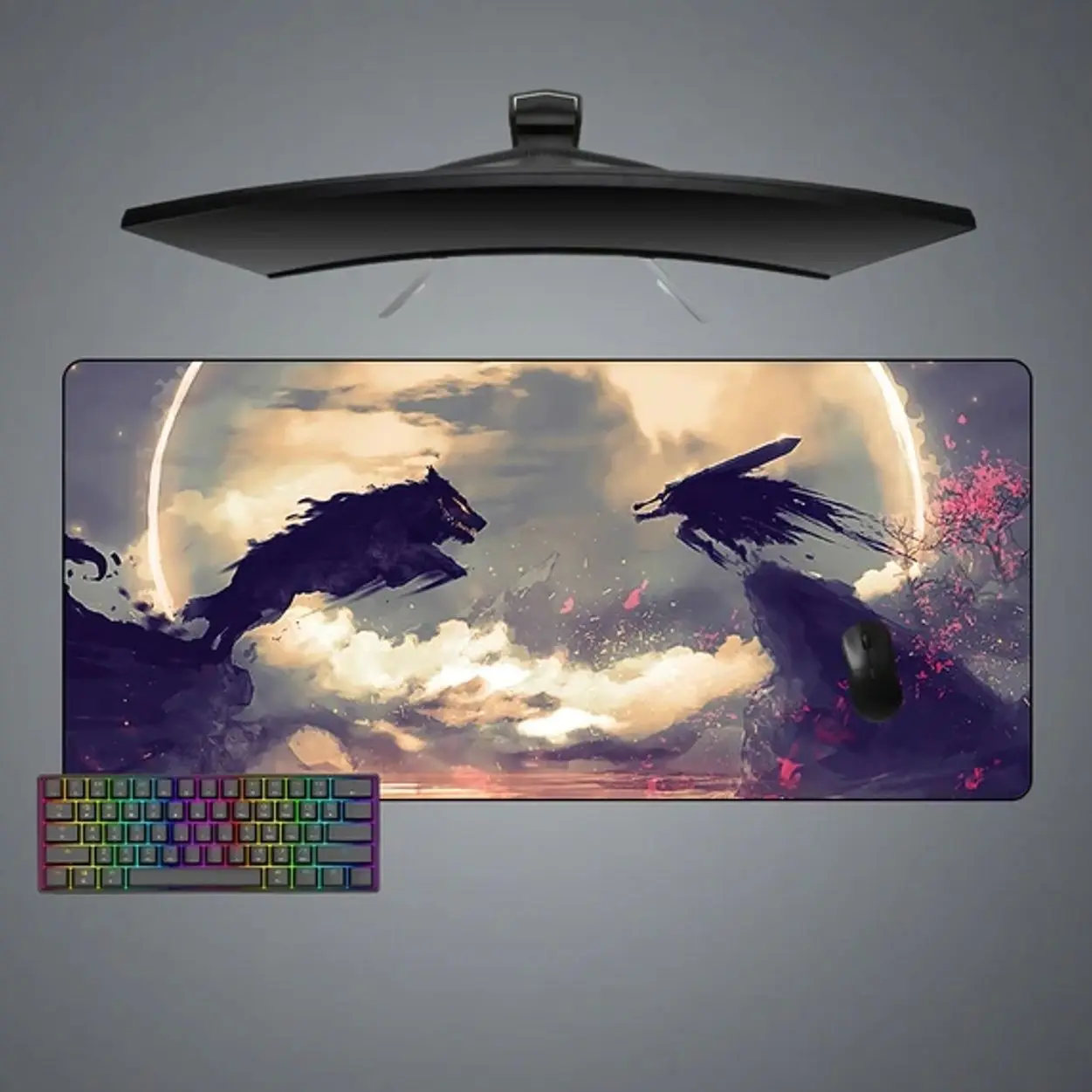 Berserk Fight Design Gaming Mouse Pad, Computer Desk Mat