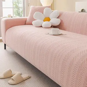 Solid Color Sofa Cover, Breathable Non-slip Sofa Slipcover, Soft Comfortable Sofa Protector, Home Decor Supplies for Living Room, Fashion Couch Protector, Sofa Couch Covers