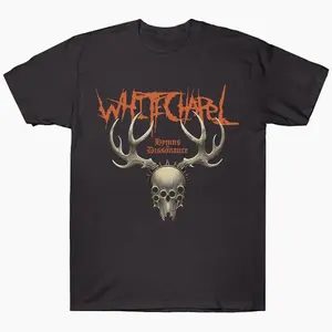 Whitechapel Hymns in Dissonance Shirt – Cotton Graphic Tee, Retro Gothic Round Neck Short Sleeve Unisex TShirt Sweatshirt Hoodie, Casual Metal Band Streetwear Top for Men Women 4C0