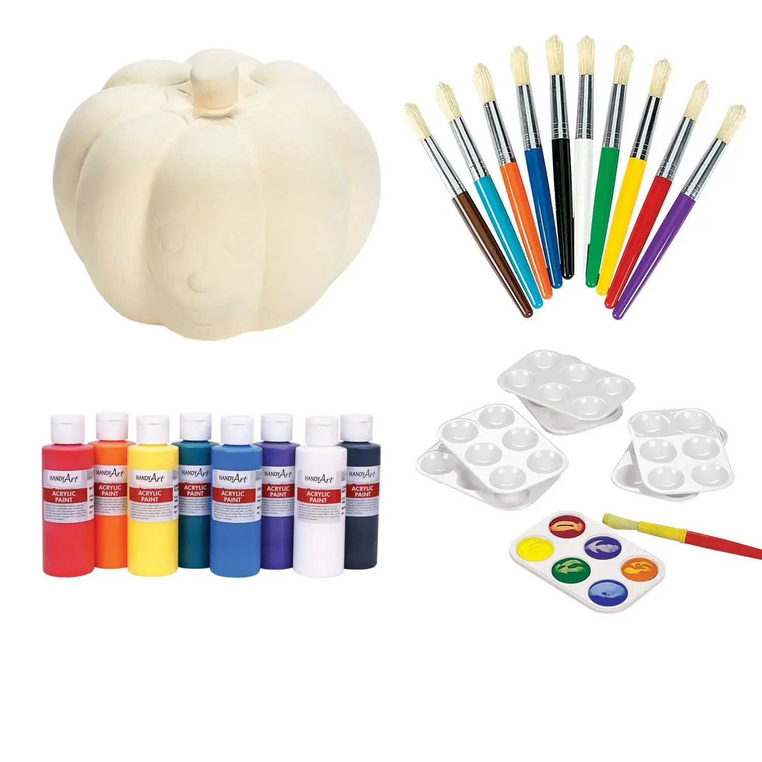 DIY Paint Your Own Halloween Ceramic Pumpkin Kit - Makes 12