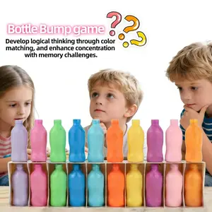 Bottle to Bottle Chessboard Toy, a fun family board game suitable for 2-4 players, a bottle flipping challenge toy for children and adults, suitable for travel, camping, vacation, birthday parties, boys' toys, cute girls' Easter gifts