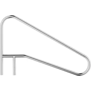 Pool Handrail Grab Rail, Swimming Pool Bend Handle Stair Rail for Inground Pool 49.5"X35.5" Stainless Steel 300lbs Load Capacity