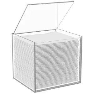 CLEAN SKIN CLUB Clear Acrylic Box for Clean Towels XL (NOT Included), Container For 50 Disposable Clean Towels XL, Face Towelettes Bathroom Counter Storage, Bin for Cleansing Facial Dry Wipes