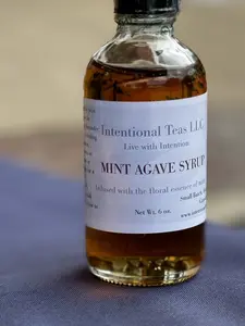 Intentional Teas Mint Agave Syrup for Tea, Coffee, Desserts, and Baking - Low Glycemic, with Mint and Agave Flavor