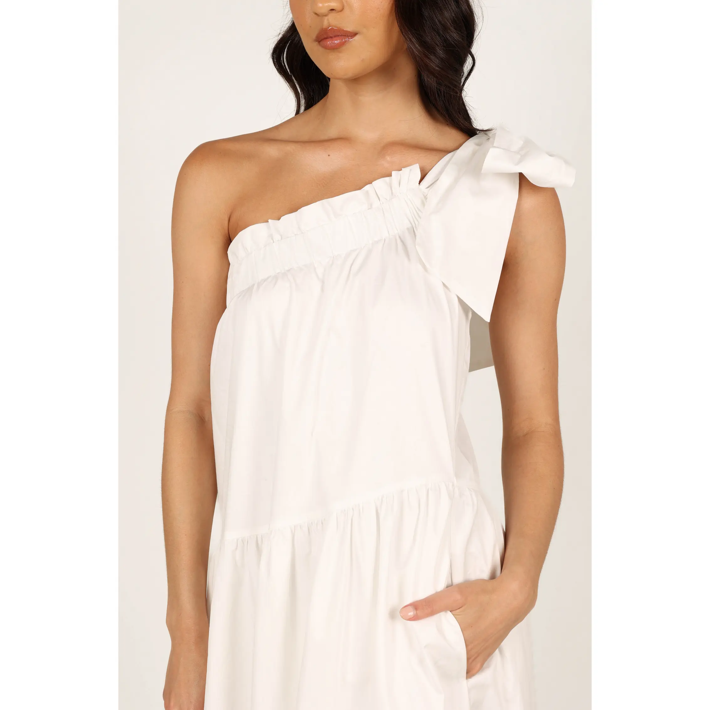 zola one shoulder mini dress Embellished One-Shoulder Mini Dress in Aqua Blue - 10
