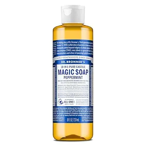 Dr. Bronner's Pure-Castile Magic (Peppermint, 8 Ounce)Face, Hair, Hand & Body Laundry, Pets- Concentrated, Vegan, Non-GMO Home supplies