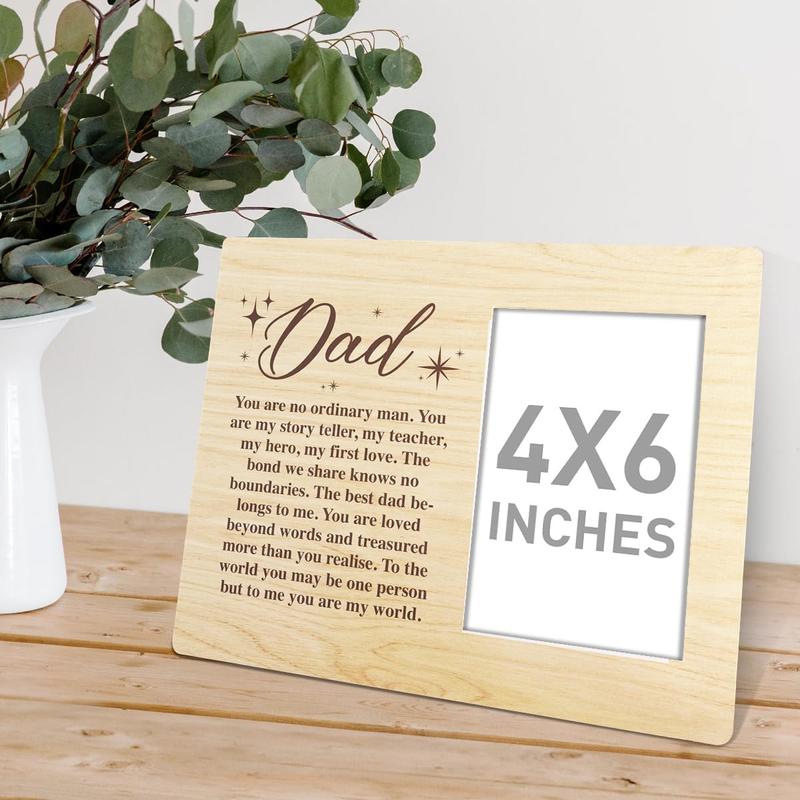 Dad Gift Wood Photo Frame, You Are No Ordinary Man, Christmas Birthday Father's Day Picture Frame Gifts for Dad from Daughter Best Dad Ever Gift