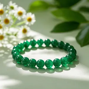 Natural Emerald Bracelets - 8mm Natural Gemstone Beads - Stretch Bracelet for Women - Perfect Gift for Girlfriend and Mother