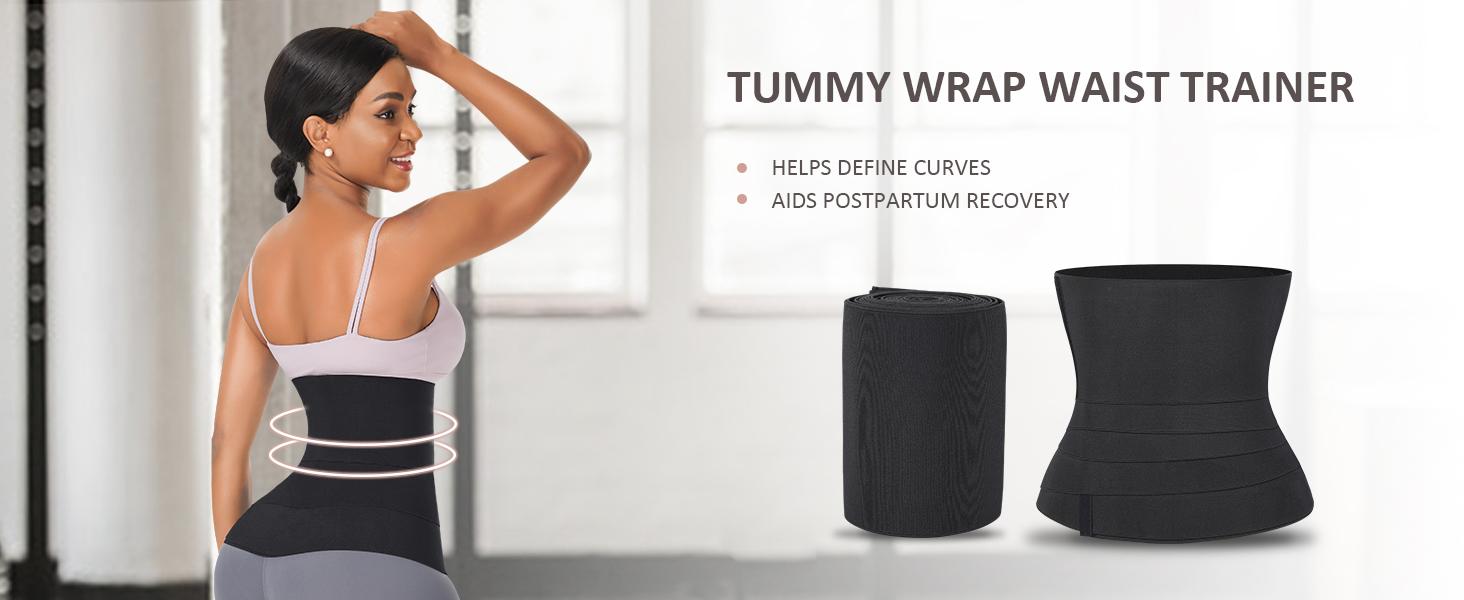 LOVERBEAUTY Waist Trainer for Women Sauna Trimmer Belt Girdle Waist Cincher Tummy Wrap Plus Size Snatch Me Up