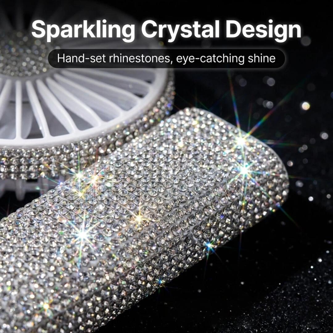 Portable Rhinestone Mini Fan , 17000RPM High-Speed Handheld Fan, USB-C Rechargeable Pocket Fan, Long Battery Life, Small Travel Fan for Wedding, Party, Commuting, Outdoor, Gifts for Women