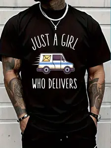 100% Cotton Postwoman Saying Mail Carrier Woman I Deliver Mailwoman T-Shirt Women's Men's Graphic Tee Crew Neck summer vacation Tops