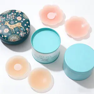 Luxe Seamless Silicone Pasties Non-Toxic Medical-Grade Adhesive Free Center Reusable Nipple Covers Invisible Wear Womenswear