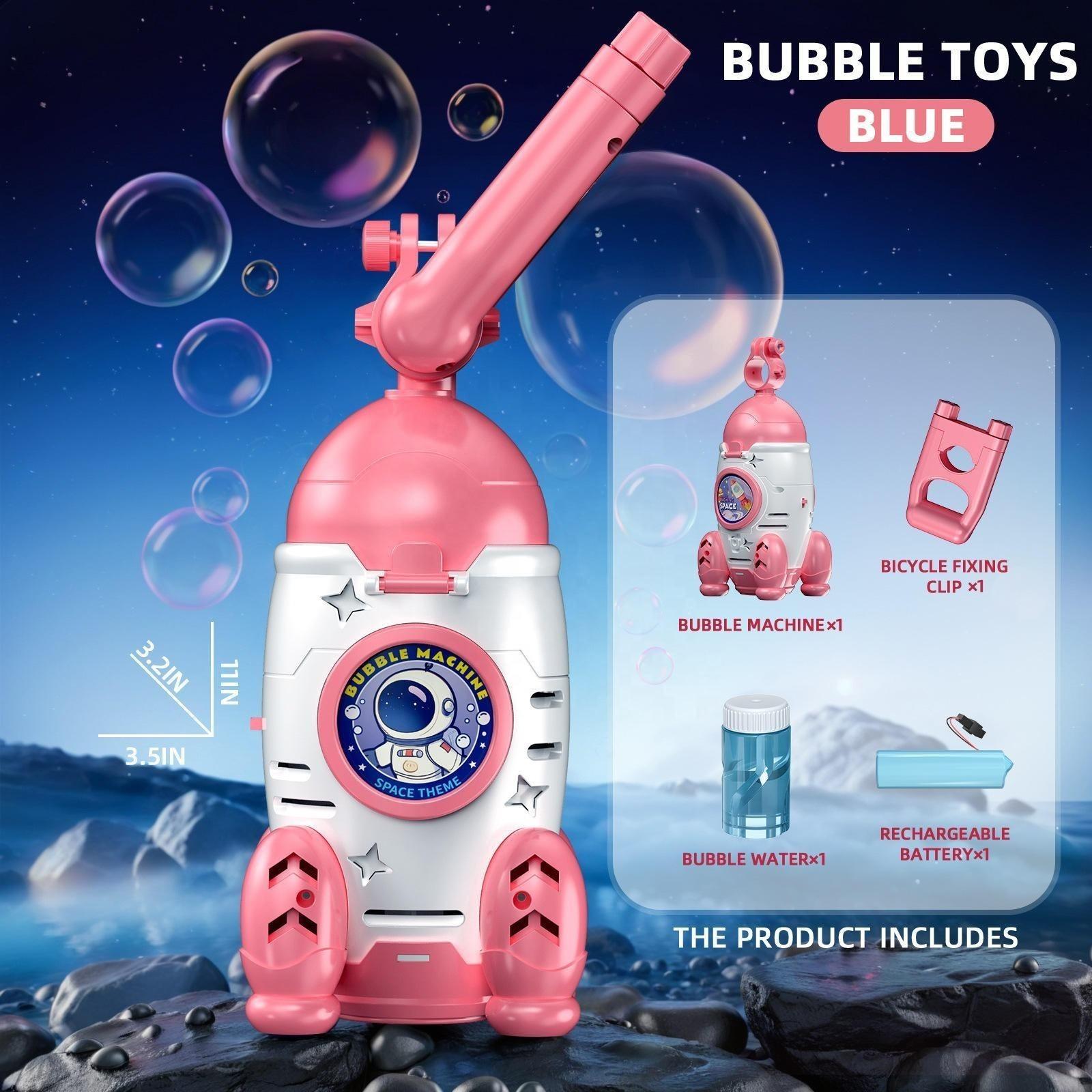 Electric Rocket Car Bubble Machine – LED Light Automatic Bubble Blower for Kids Outdoor Fun