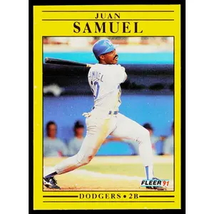 Juan Samuel 1991 Fleer #218 Los Angeles Dodgers