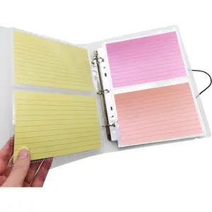4x6 Index Card Holder with 100 Card Sleeves Holds 200 Cards Recipe Card Protectors Flash Cards Organizer