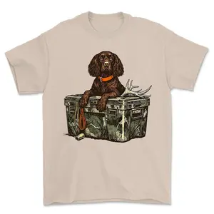 Hunting Dog Cooler Hoodie T-Shirt, Hunter Camo Boykin Spaniel Halloween Shirt, Summer Outdoor Camping Sweatshirt, Camo Shirt, Hunting Gift For Him Her