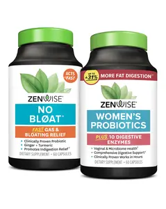 Zenwise Women's Wellness Bundle - Probiotics & Digestive Enzymes for Gut Health & Bloating Relief - Clinically Proven, Vegetarian, Gluten-Free, Non-GMO