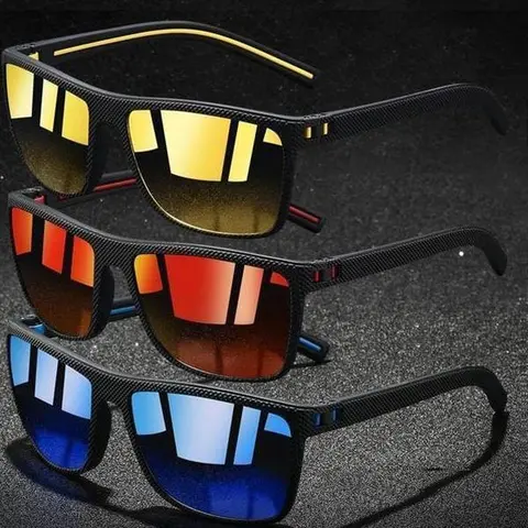 Unisex 3-Pack Vintage Square Sunglasses - UV400 Protection, Spring Hinge, Unique Lens Colors, Silver Mirror, Lightweight PC Frame, Semi Rimless, Casual Outdoor Sunglasses, Comfortable Fit, Natural Material, Adults' Fashion Accessory for Beach, Sports