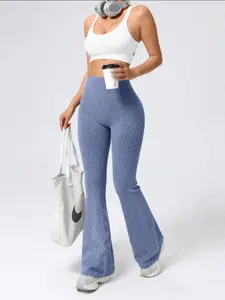 Women's High Waist Flare Leg Sports Tight Pants, Stretchy Comfortable Design, Perfect for Exercise & Daily Wear