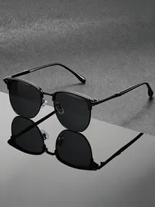 Unisex Retro Square Metal Frame Sunglasses, Fashionable Lightweight Design, Perfect for Daily Wear, Commuting, Dating, Travel, Street Style, Trendy Square Sunglasses