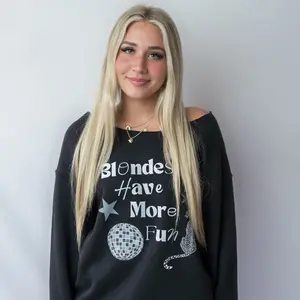 Blondes Have More Fun Off Shoulder Crewneck