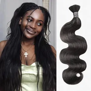 QVR Body Wave Bulk Hair Extensions for Boho Knotless Braiding Human Bulk Hair Extensions for Boho Knotless Braiding