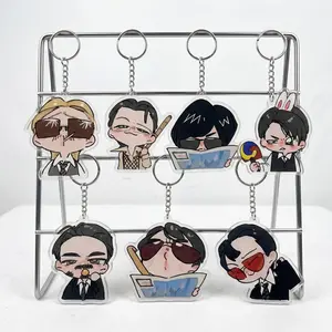 [KeyChain] Cute Group Chibi Acrylic Keychain, Idol-Inspired Fan Charm, Concert Gift, Layered Acrylic Keychain, K-pop Style Accessory