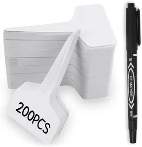 200Pcs Plant Labels, Garden Markers Signs, Outdoor Waterproof Stakes, 4 Inch Plastic Tags for Seedlings, Gardening Supplies, Greenhouse Accessories, Nursery Bluckincle