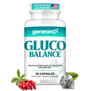 Geneomx Gluco Balance - 30 Capsules for Insulin Sensitivity & Energy - Natural Berberine HCl Banaba Leaf Moringa B12 & Vanadium Supplement - Vegan Non-GMO Gluten-Free US Made Healthcare Vitamin - Fitness Dietary Edible