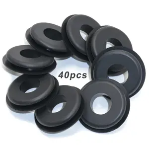 Black Gladhand Seals Rubber Hand Seal, Hand Grommets for Semi Trailers, Pack 40