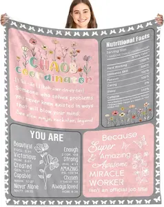 Chaos Coordinator Gifts Blankets, Thank You Gifts for Women, Coworker, Manager Employee - Boss Lady Gifts for Women, Appreciation Gifts for Throws 60"X50" Chaos Coordinator Blanket