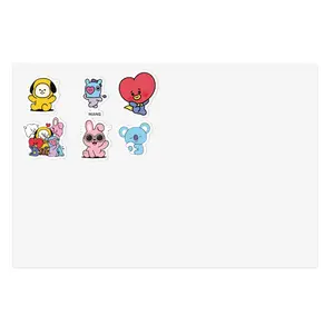 Cute Aesthetic Sticker Sheet Bundle, 5pcs - BT21 Charcaters