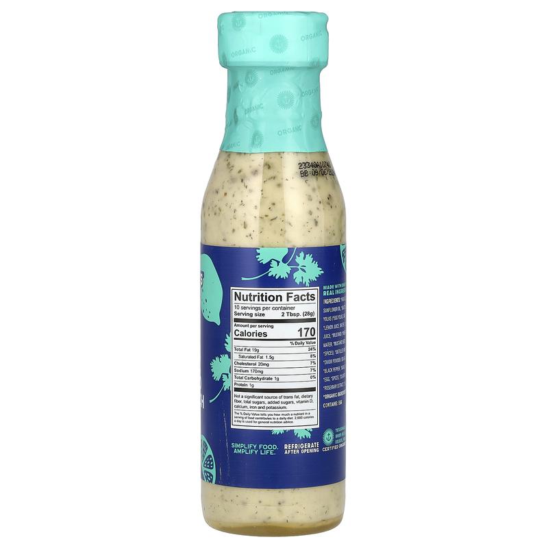 Tessemae's Pantry, Organic Dressing & Dip, Cilantro Lime Ranch, 10 fl oz (296 ml)
