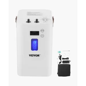 VEVOR Hydrogen Inhalation Machine, 99.99 High Purity Hydrogen Inhaler, HO-Separated 450ml/min (300 H+150 O) Three Ports Hydrogen Oxygen Inhaler, Hydrogen-Rich Water Generator for Home Travel