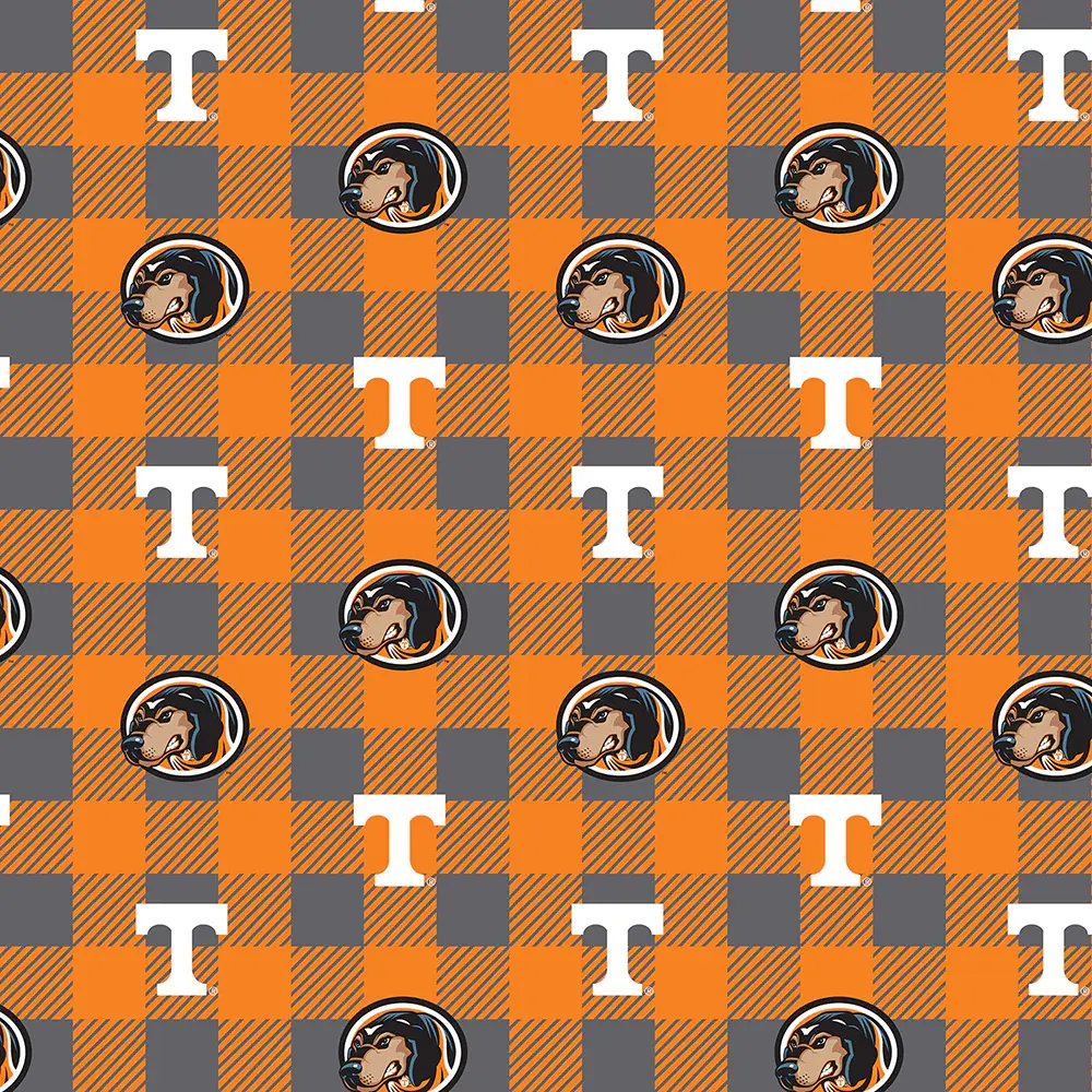 Fabric Sykel Enterprises University of Tennessee Buffalo Plaid Fleece by the Quarter Yard TEN1190