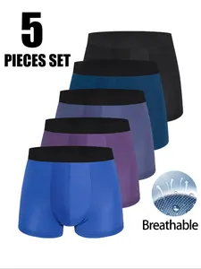 5-Pack Men's Briefs, Soft Skin-Friendly Comfortable Breathable Fabric, Workout Gym Underwear, Sports & Casual Moisture-Wicking Sweat-Wicking, Premium Versatile Simple Solid Color All-Season Wear