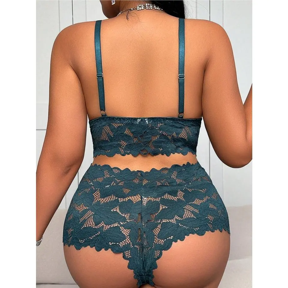 Plus Size Women's Sexy Lace Lingerie 2pcs/Set