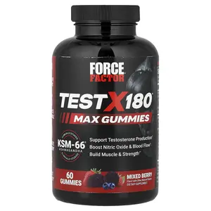 Force Factor Test X180® Max Gummies, Mixed Berry, 60 Gummies